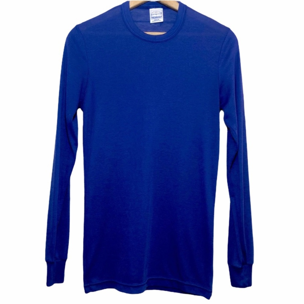 Patagonia Long Sleeve Capilene Blue Base Shirt Top - Picture 1 of 6